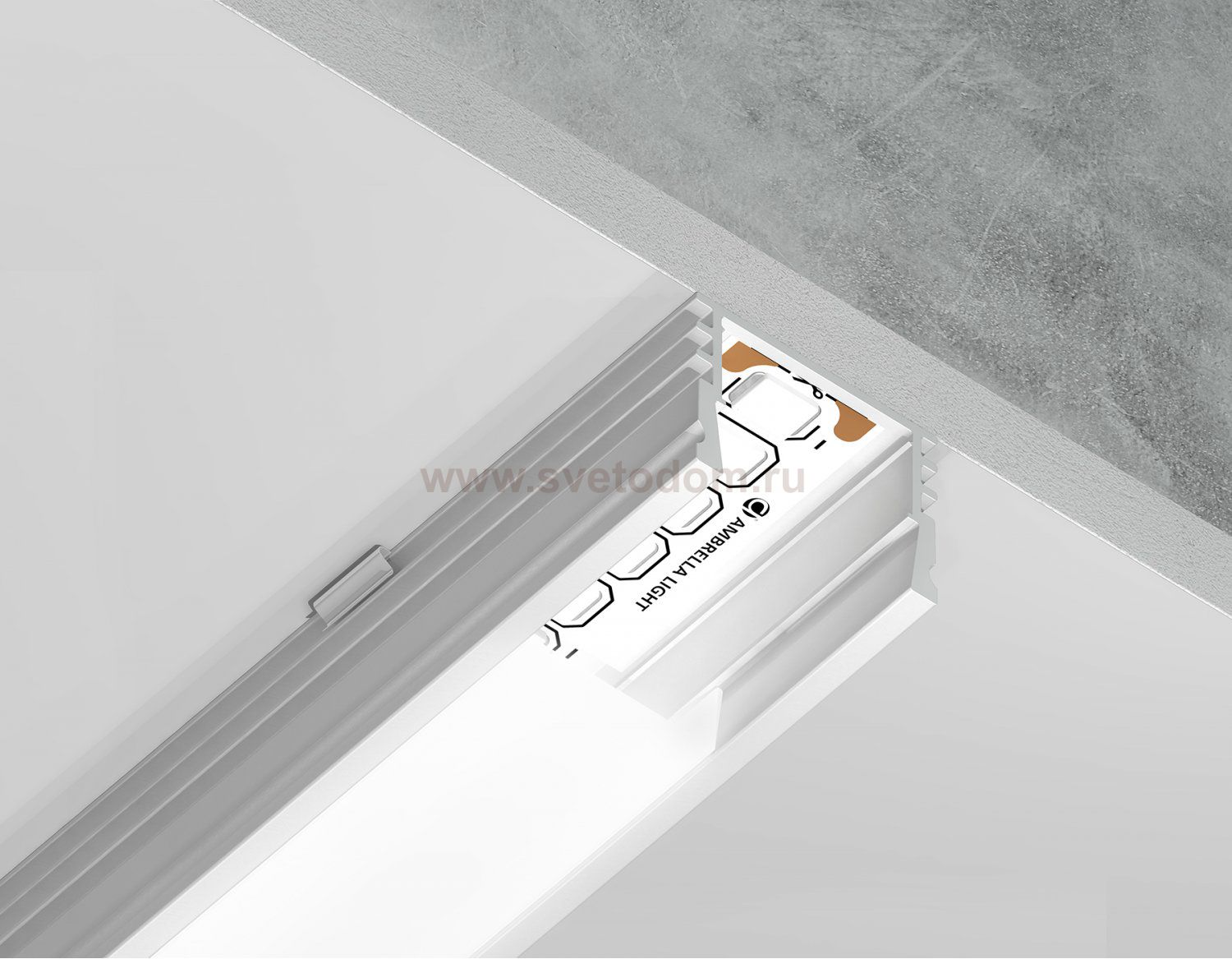 Алюминиевый профиль накладной 18*4 для светодиодной ленты до 15мм Ambrella GP1750WH GP