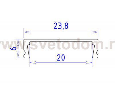 Алюминиевый профиль накладной 23.8*6 для светодиодной ленты до 20мм Ambrella GP1800BK GP