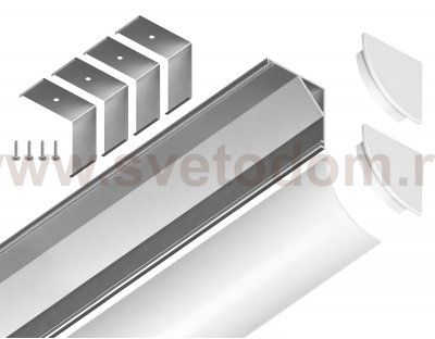 Алюминиевый профиль угловой круглый 15.7*15.7 для светодиодной ленты до 9,78мм Ambrella GP2100AL GP