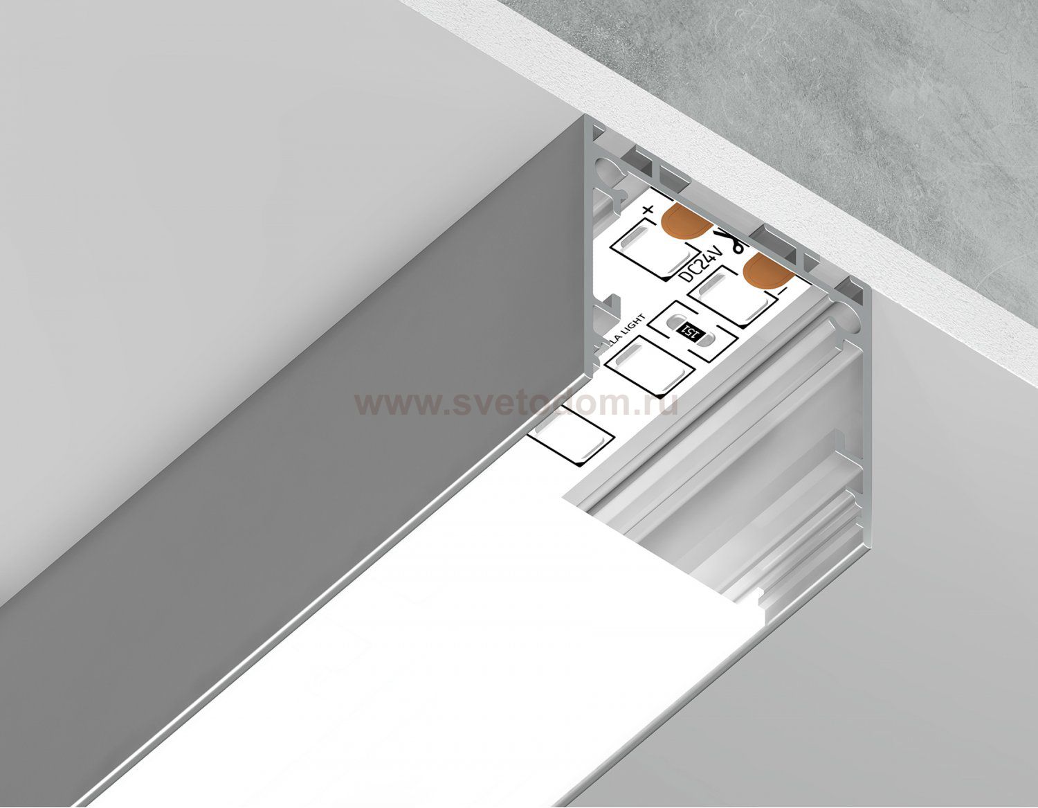 Алюминиевый профиль накладной/подвесной 