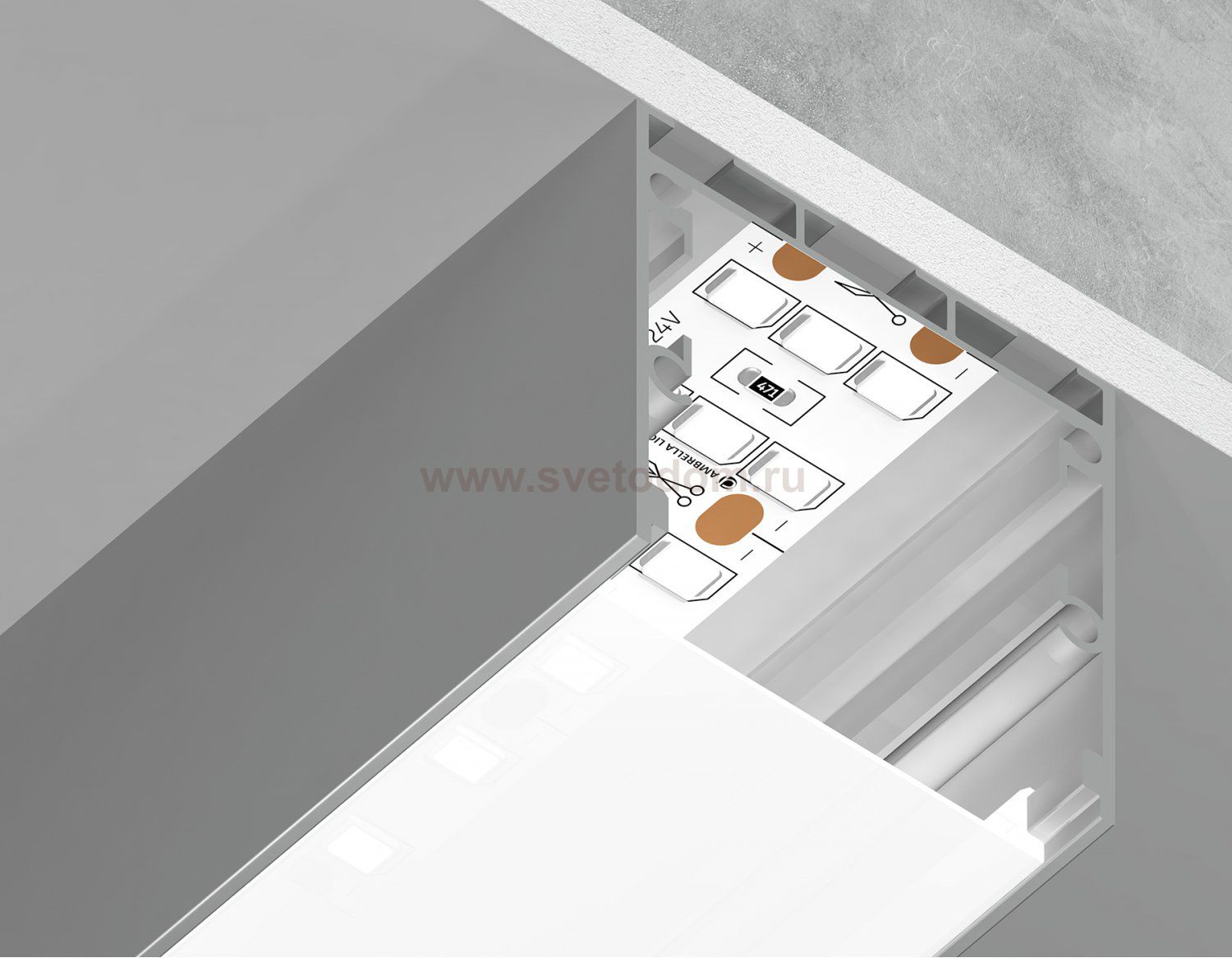 Алюминиевый профиль накладной/подвесной 