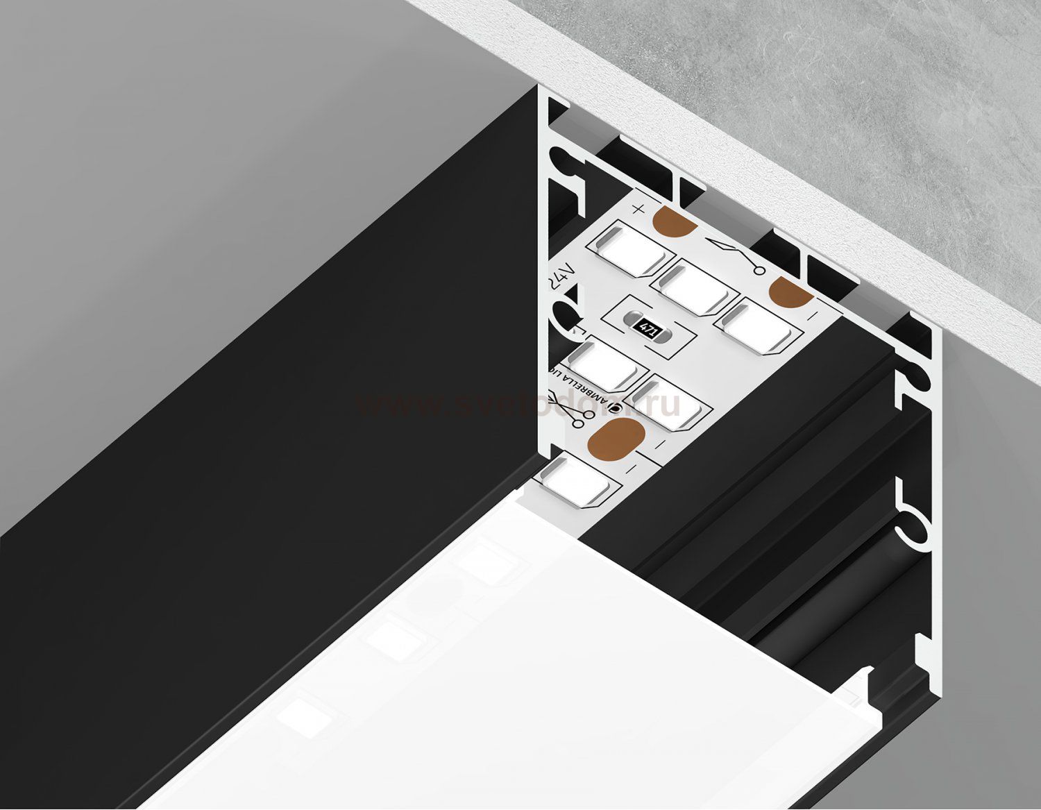 Алюминиевый профиль накладной/подвесной 