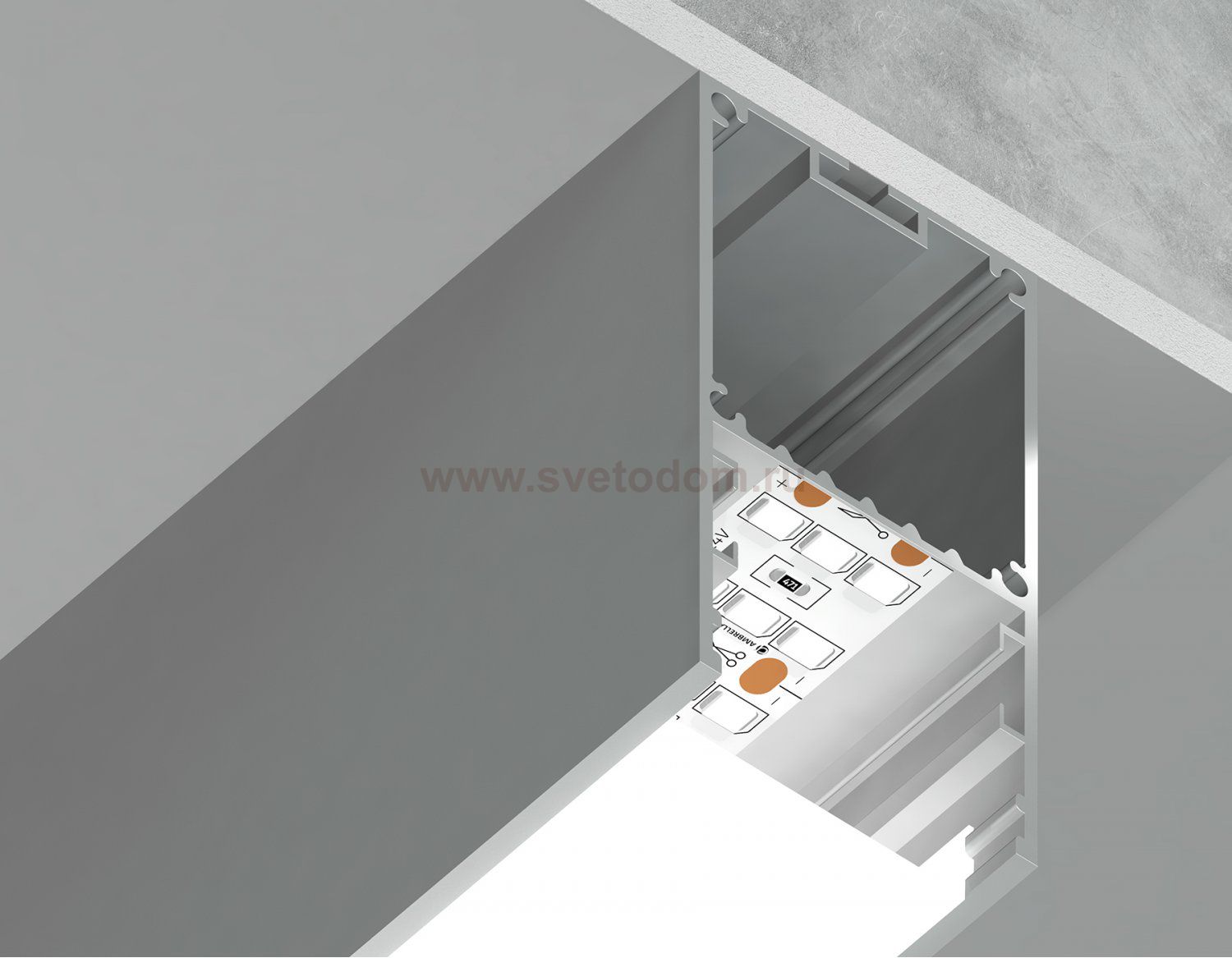 Алюминиевый профиль накладной/подвесной 