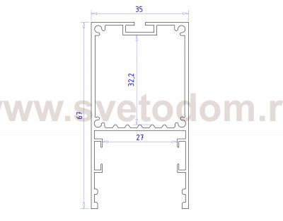 Алюминиевый профиль накладной/подвесной 