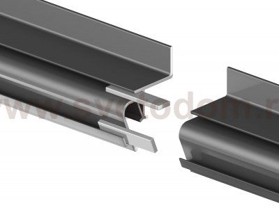 Алюминиевый профиль 26*34 для натяжного потолка с шириной зазора 15мм для светодиодной ленты до 10мм Ambrella GP4100BK GP