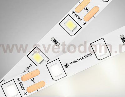 Светодиодная лента Ambrella Light GS1002 2835 60Led /4.8W m/ 12V IP20 4500K 5m /кратность резки 50mm Ambrella GS1002 GS