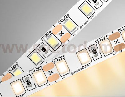 Светодиодная лента Ambrella Light GS1101 2835 120Led /9.6W m/ 12V IP20 3000K 5m/кратность резки 25mm Ambrella GS1101 GS