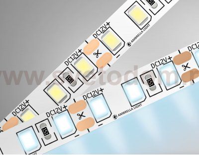 Светодиодная лента Ambrella Light GS1103 2835 120Led /9.6W m/ 12V IP20 6500K 5m/кратность резки 25mm Ambrella GS1103 GS