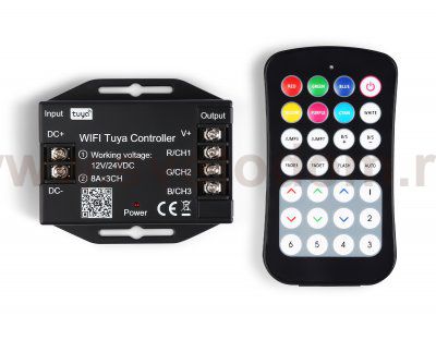 Контроллер WIFI Tuya для светодиодных лент RGB c радио пультом 2.4G 24A 12V 288W/ 24V 576W GS11551 Ambrella GS11551 GS