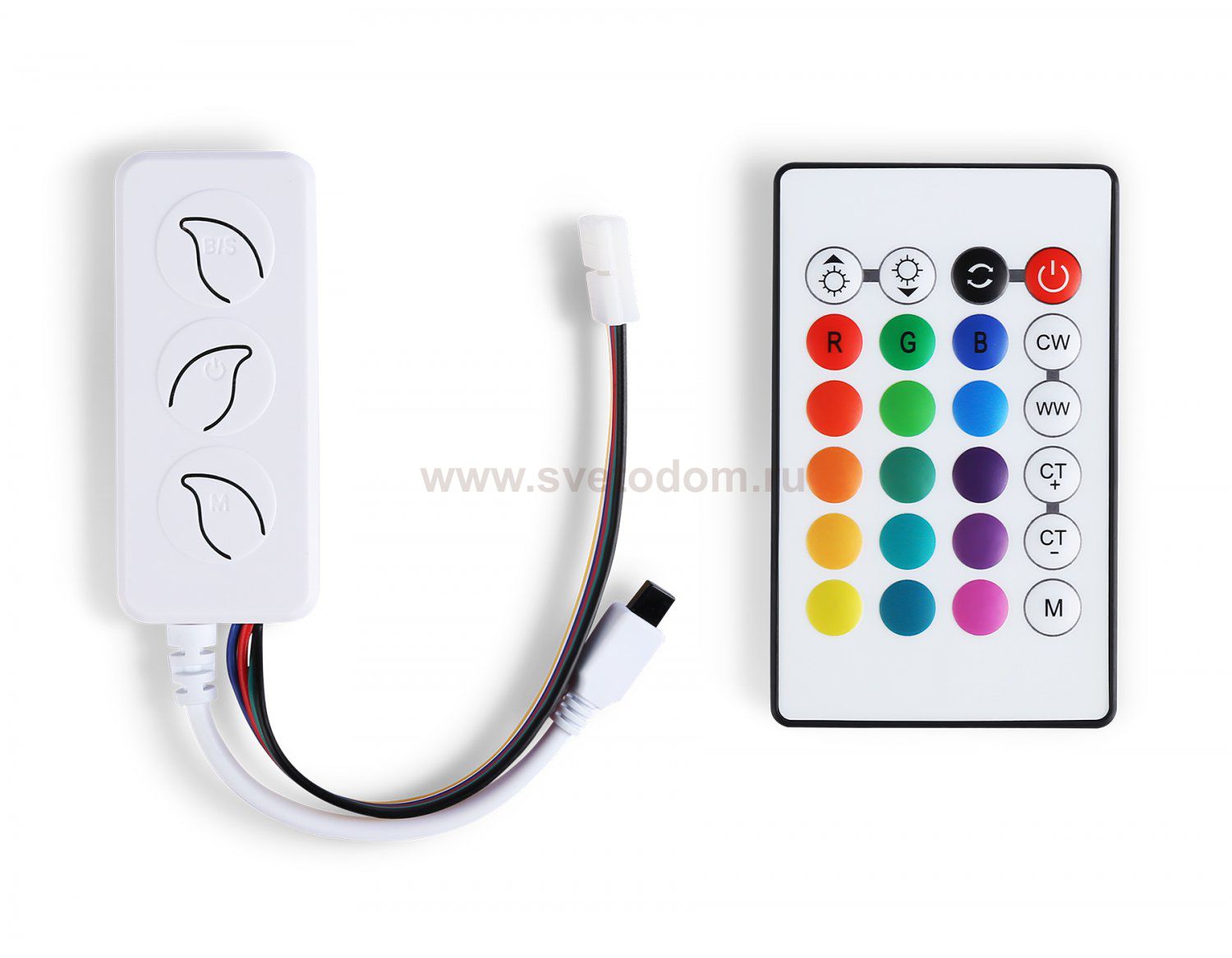 Контроллер WIFI Tuya для светодиодных лент RGB+CCT с управлением белого света c ИК пультом GS11601 Ambrella GS11601 GS