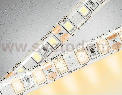 Светодиодная лента Ambrella Light GS1201 2835 120Led /9.6W m/ 12V IP65 3000K 5m/кратность резки 25mm Ambrella GS1201 GS