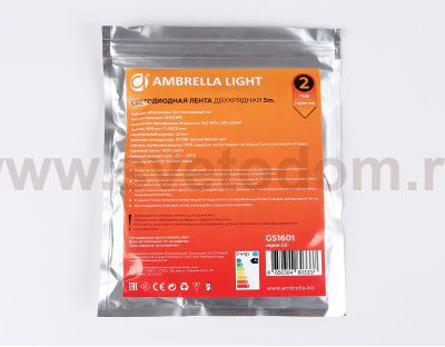 Светодиодная лента двухрядная Ambrella Light GS1601 2835 240Led /19.2W m/ 12V IP20 3000K 5m Ambrella GS1601 GS