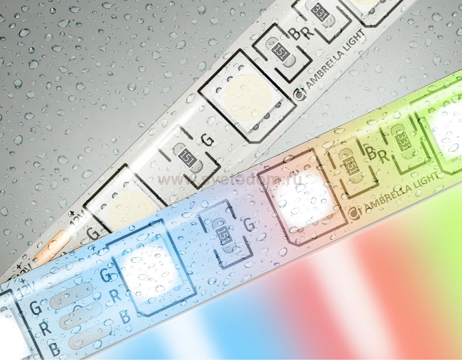 Светодиодная лента RGB Ambrella Light GS2302 5050 60Led /14.4W m/ 12V IP65 RGB 5m Ambrella GS2302 GS