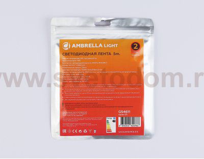 GS4611 COB 400Led/10W m/ 24V IP20 3000K/ 5m*5mm*2.1mm (2 конт.)