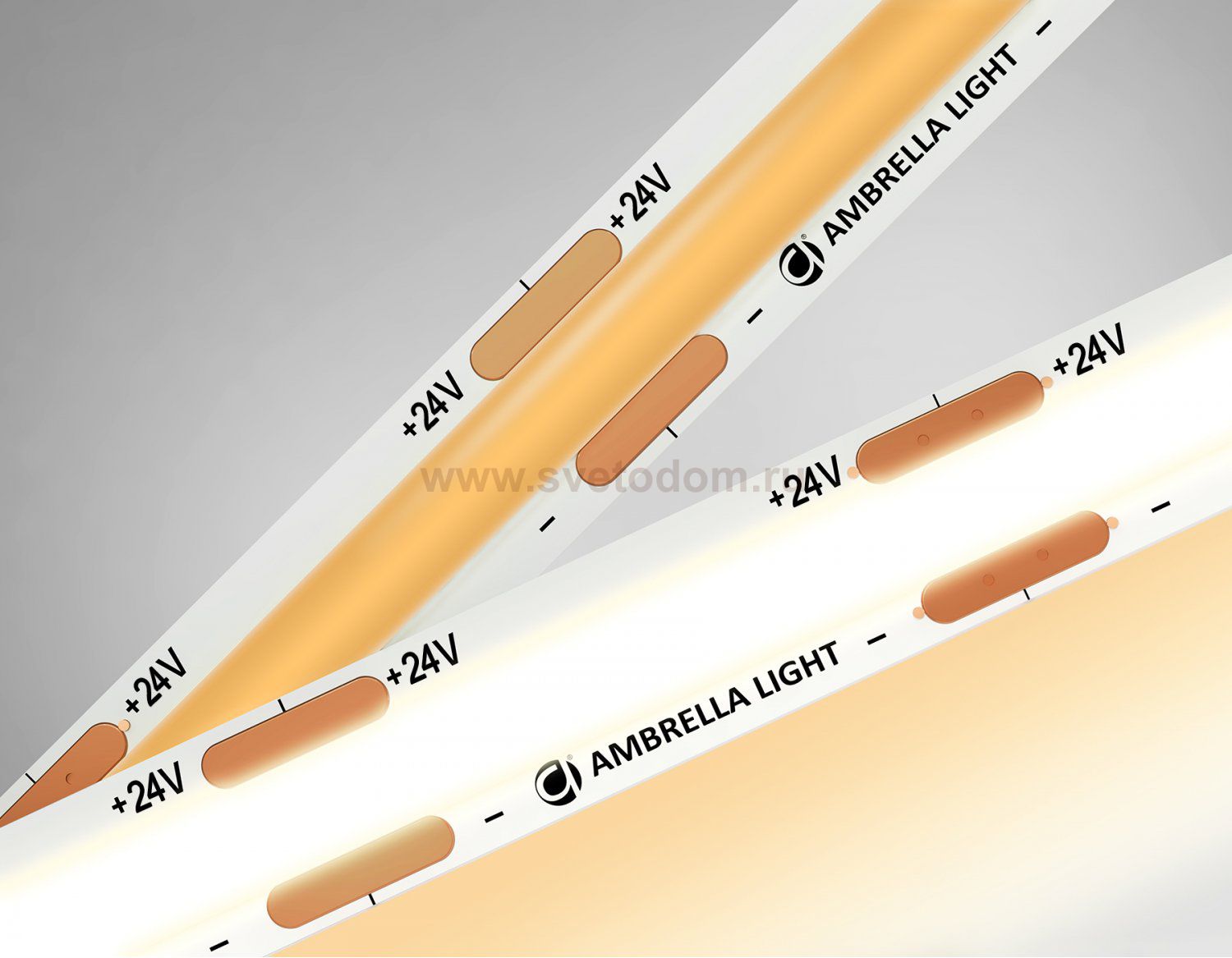 Светодиодная лента Ambrella Light GS4651 COB 320Led /10W m/ 24V IP20 3000K 5m Ambrella GS4651 COB 320Led/ 10W m/ 24V IP20 3000K/ 5000*8*1.54mm (2 конт.)