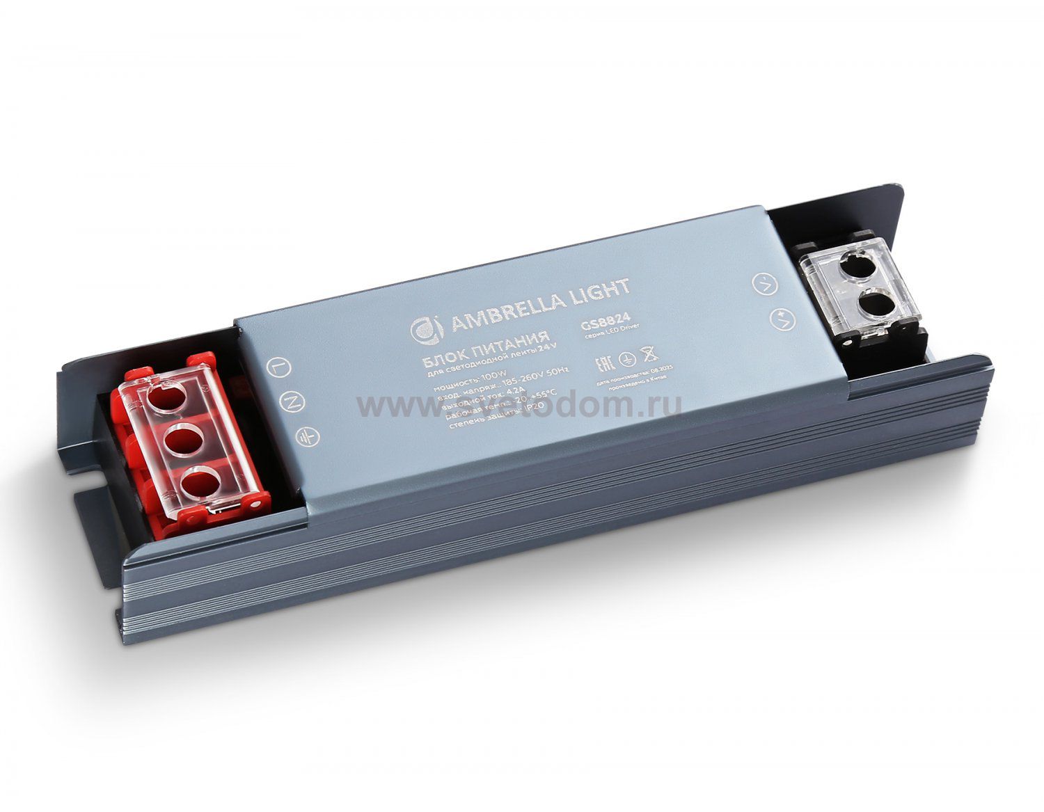Блок питания для светодиодной ленты 24V 100W 4.2A IP20 185-260V 130*35*22 GS8824 Ambrella GS8824 LED Driver