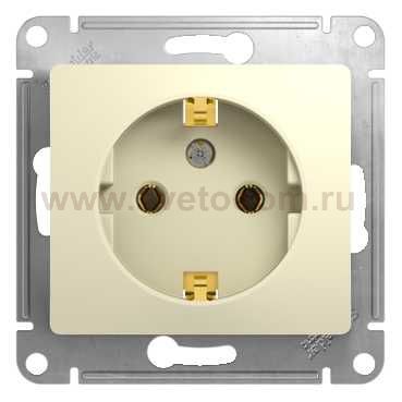 SE Glossa Беж Розетка с заземлением (GSL000243)