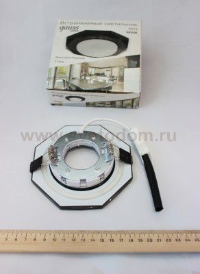 Светильник Gauss Tablet GX208 Восемь гран. Кристалл/Черный, GX53 (GX208)