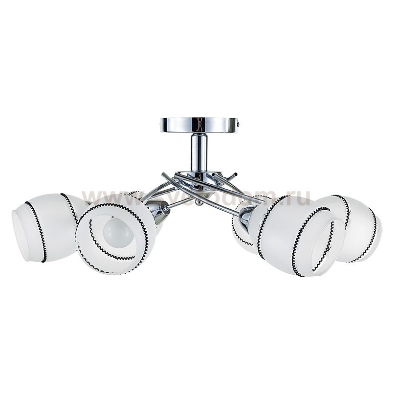 Светильник потолочный Gera-CL60E14*6CH металл, стекло E14*5*60W