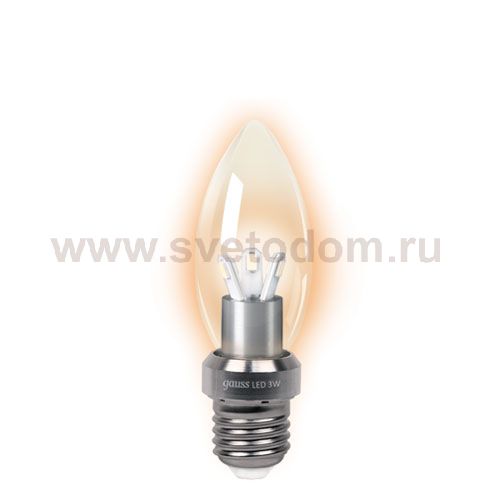 Лампа Gauss LED Candle Crystal clear 3W E27 4100K (HA103202203)