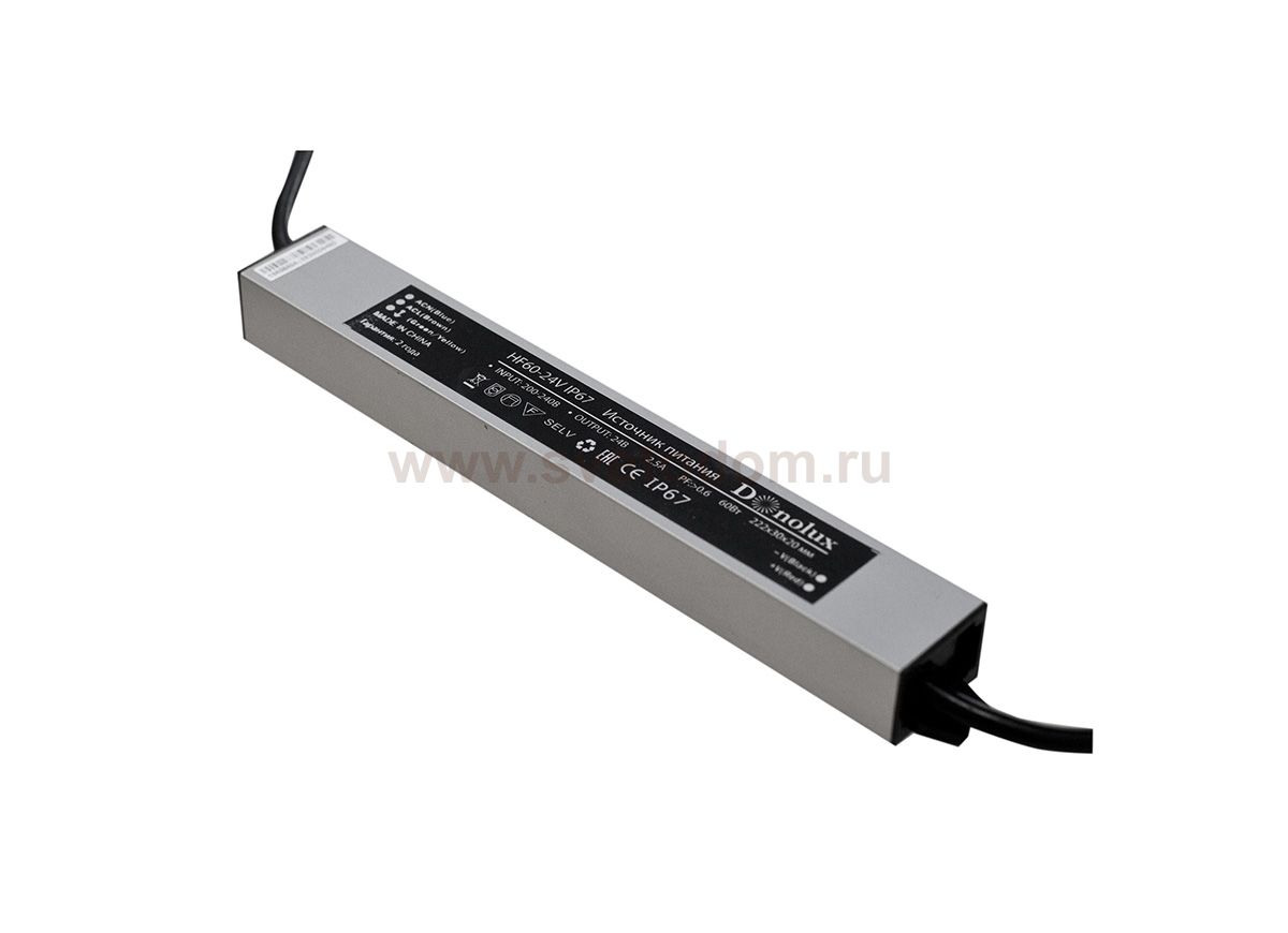 Donolux блок питания для светодиодной ленты, 60Вт,DC24В,2.5А, IP67, 222x30x20мм