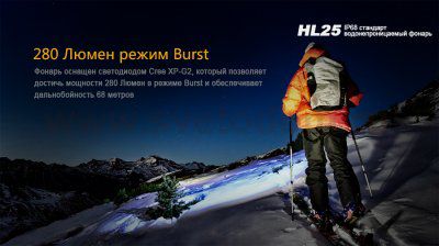 Фонарь Fenix HL25XP-G2 желтый