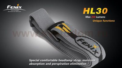 Фонарь Fenix HL30 серо-зеленый с батарейкой