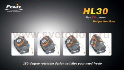 Фонарь Fenix HL30 серо-зеленый с батарейкой