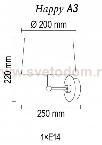Настенный светильник Happy A3 18 99gb