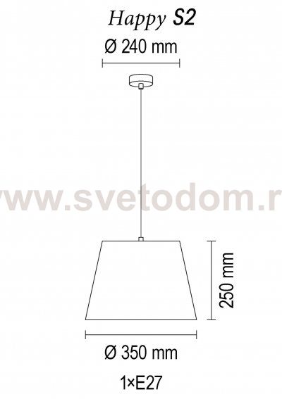Подвесной светильник Happy S2 28 99gp, металл(розовый)/ткань(сова)/лента(розовая), Н150, 1 x E27 60W