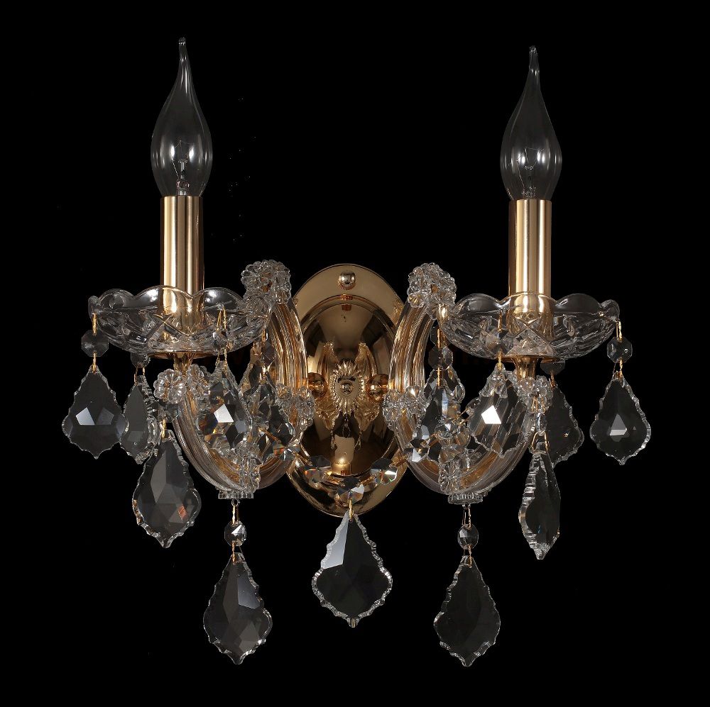 Бра INES AP2 GOLD/TRANSPARENT (2042/402) Crystal lux