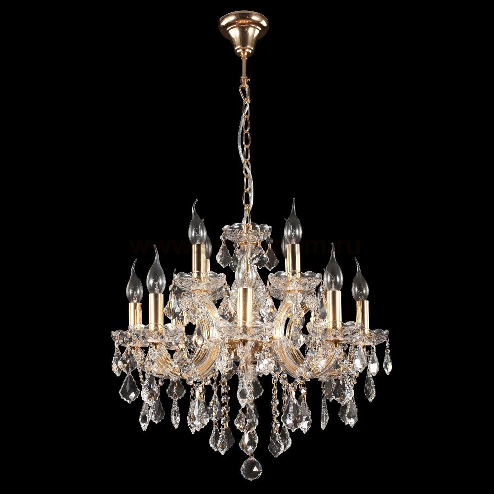 Люстра INES SP8+4 GOLD/TRANSPARENT (2042/312) Crystal lux