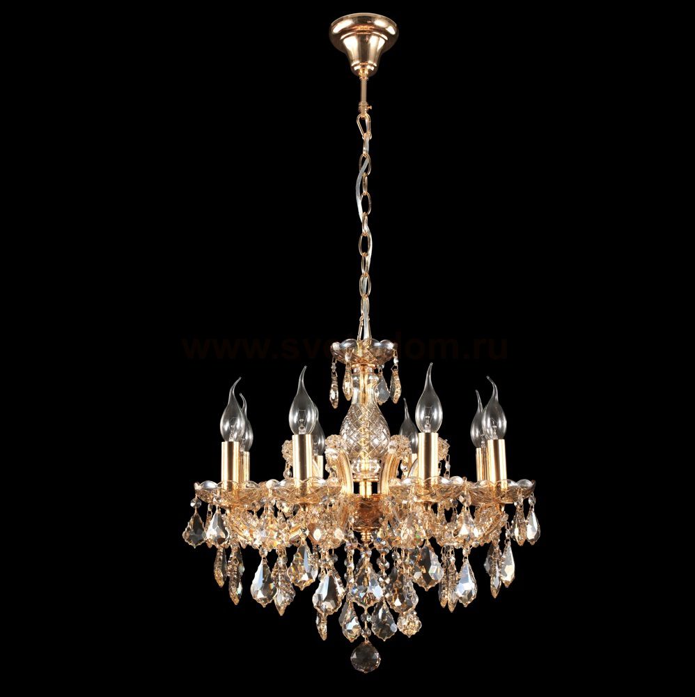 Люстра INES SP8 GOLD/AMBER (2041/308) Crystal lux