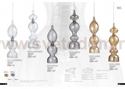 Светильник подвесной Crystal Lux IRIS SP1 A TRANSPARENT (2072/201)