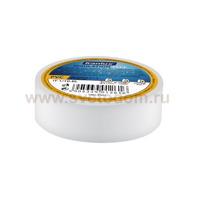 Изолента пвх белая Kanlux IT-1/10-W (1262)