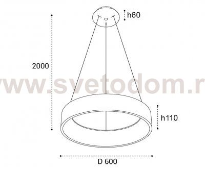 IT013-6026 black 3000K светильник подвесной