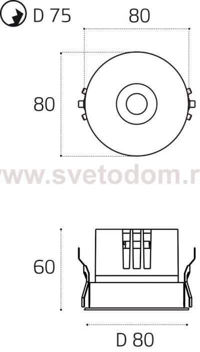 IT014-0208 nickel светильник встраиваемый влагозащищенный