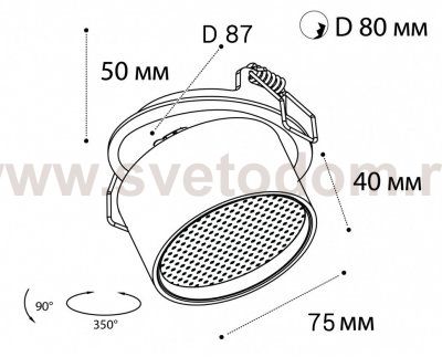 IT02-009 white 3000K светильник встраиваемый влагозащищенный