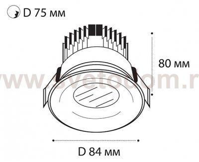 IT06-6016 black 3000K светильник встраиваемый Italline