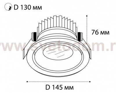 IT06-6018 black 4000K светильник встраиваемый