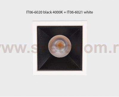 IT06-6020 black 4000K + IT06-6021 black светильник встраиваемый