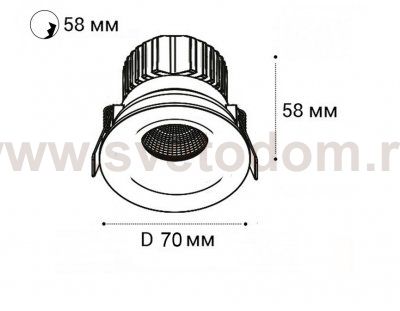 IT06-6023 black 4000K светильник встраиваемый влагозащищенный