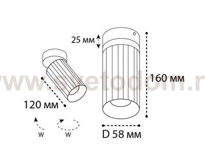 IT08-8011 gold светильник потолочный поворотный