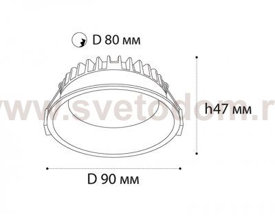 IT08-8013 white 3000K + IT08-8014 black светильник встраиваемый с рамкой