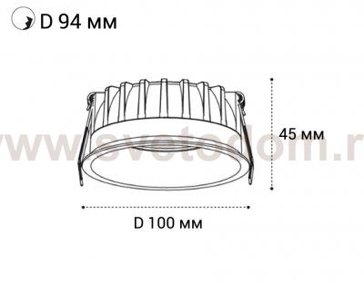 IT08-8032 white 4000K светильник встраиваемый влагозащищенный