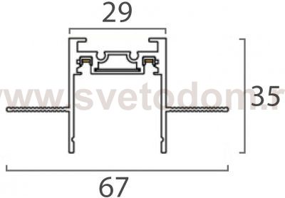 IT09-9021 black tube встраиваемый магнитный шинопровод