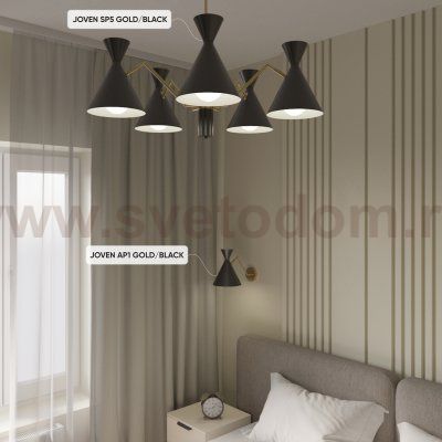 Люстра Crystal Lux JOVEN SP5 GOLD/BLACK (0760/305)