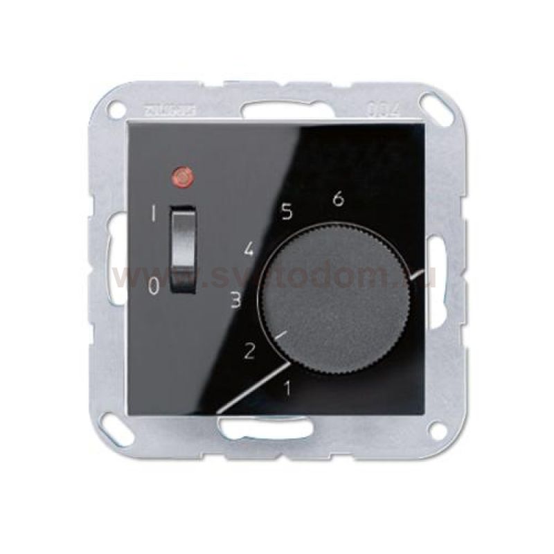 JUNG SL 500 Черный Накладка термостата комнатного(механизм TR236U,TR246U)  (SLTR236PLSW)