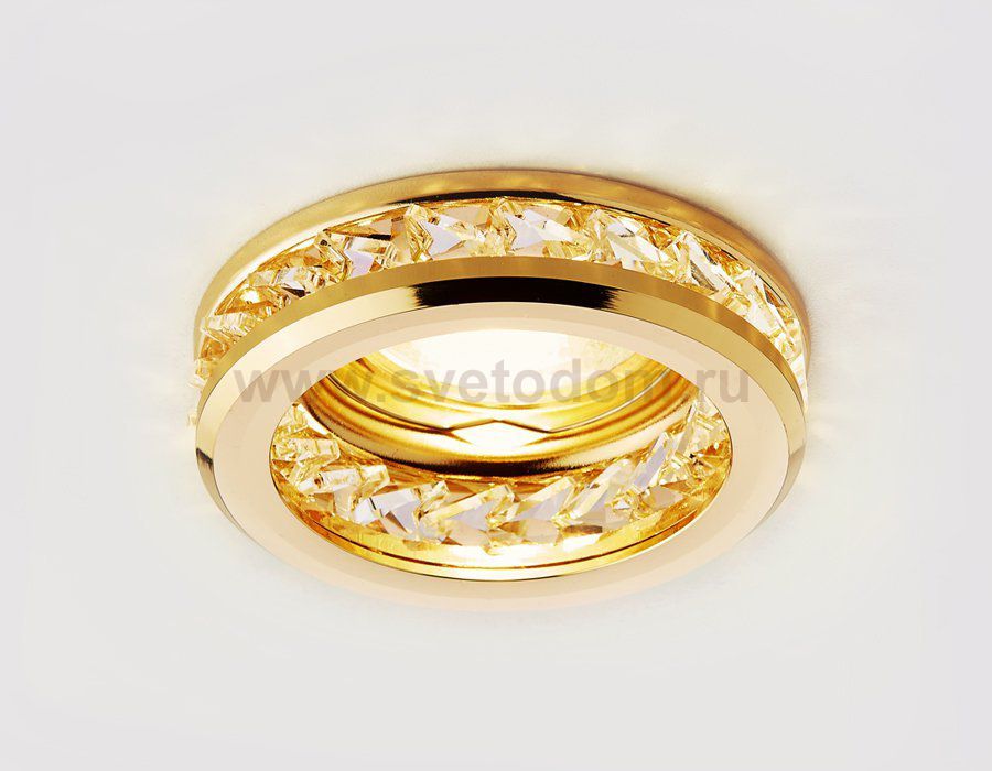 Светильник точечный Ambrella K105 CL/G золото/прозрачный хрусталь MR16 CRYSTAL SPOT
