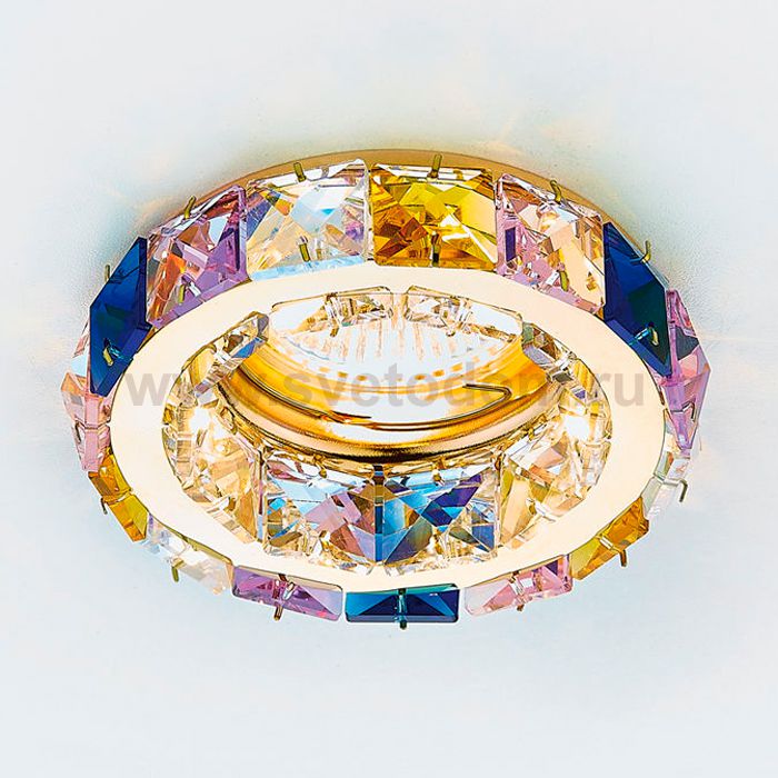 Светильник точечный Ambrella K112 RA/G золото/радужный хрусталь MR16 ORGANIC SPOT